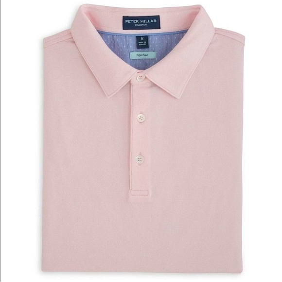 Peter Millar Collection Perfect Pique Pink Polo Cotton Tencel Blend 360 Stretch - Picture 1 of 9
